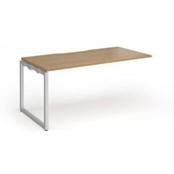 Connex Plus O Frame 1600 x 800 x 725mm Single Add On Bay - Silver Frame / Oak Top - HCO168-AB-S-O