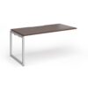 Connex Plus O Frame 1600 x 800 x 725mm Single Add On Bay - Silver Frame / Walnut Top - HCO168-AB-S-W