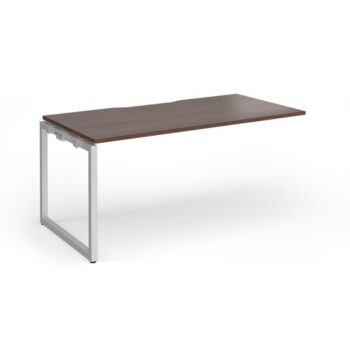 Connex Plus O Frame 1600 x 800 x 725mm Single Add On Bay - Silver Frame / Walnut Top - HCO168-AB-S-W