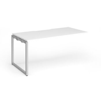 Connex Plus O Frame 1600 x 800 x 725mm Single Add On Bay - Silver Frame / White Top - HCO168-AB-S-WH