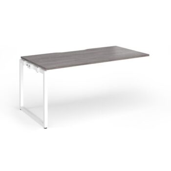 Connex Plus O Frame 1600 x 800 x 725mm Single Add On Bay - White Frame / Grey Oak Top - HCO168-AB-WH-GO