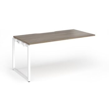 Connex Plus O Frame 1600 x 800 x 725mm Single Add On Bay - White Frame / Nebraska Oak Top - HCO168-AB-WH-NO