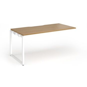 Connex Plus O Frame 1600 x 800 x 725mm Single Add On Bay - White Frame / Oak Top - HCO168-AB-WH-O
