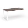 Connex Plus O Frame 1600 x 800 x 725mm Single Add On Bay - White Frame / Walnut Top - HCO168-AB-WH-W
