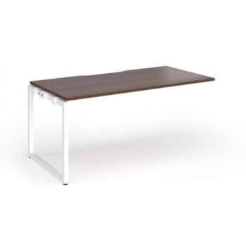 Connex Plus O Frame 1600 x 800 x 725mm Single Add On Bay - White Frame / Walnut Top - HCO168-AB-WH-W