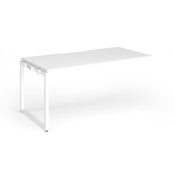 Connex Plus O Frame 1600 x 800 x 725mm Single Add On Bay - White Frame / White Top - HCO168-AB-WH-WH