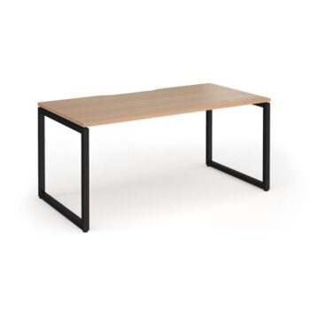 Connex Plus O Frame 1600 x 800 x 725mm Single Desk - Black Frame / Beech Top - HCO168-K-B