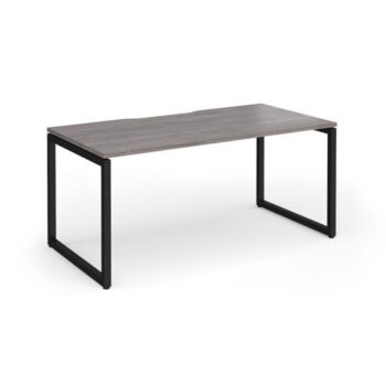 Connex Plus O Frame 1600 x 800 x 725mm Single Desk - Black Frame / Grey Oak Top - HCO168-K-GO