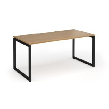 Connex Plus O Frame 1600 x 800 x 725mm Single Desk - Black Frame / Oak Top - HCO168-K-O