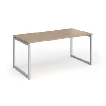 Connex Plus O Frame 1600 x 800 x 725mm Single Desk - Silver Frame / Kendal Oak Top - HCO168-S-KO