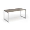 Connex Plus O Frame 1600 x 800 x 725mm Single Desk - Silver Frame / Nebraska Oak Top - HCO168-S-NO