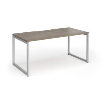Connex Plus O Frame 1600 x 800 x 725mm Single Desk - Silver Frame / Nebraska Oak Top - HCO168-S-NO