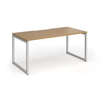 Connex Plus O Frame 1600 x 800 x 725mm Single Desk - Silver Frame / Oak Top - HCO168-S-O