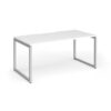 Connex Plus O Frame 1600 x 800 x 725mm Single Desk - Silver Frame / White Top - HCO168-S-WH