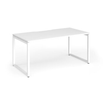 Connex Plus O Frame 1600 x 800 x 725mm Single Desk - White Frame / White Top - HCO168-WH-WH