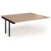 Connex Plus O Frame 1800 x 1600 x 725mm Back to Back Add On Bay - Black Frame / Beech Top - HCO1816-AB-K-B