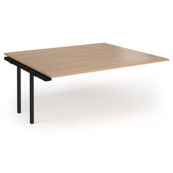 Connex Plus O Frame 1800 x 1600 x 725mm Back to Back Add On Bay - Black Frame / Beech Top - HCO1816-AB-K-B