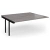 Connex Plus O Frame 1800 x 1600 x 725mm Back to Back Add On Bay - Black Frame / Grey Oak Top - HCO1816-AB-K-GO