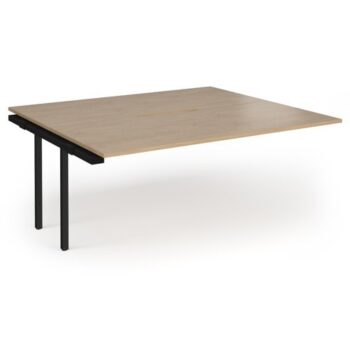 Connex Plus O Frame 1800 x 1600 x 725mm Back to Back Add On Bay - Black Frame / Kendal Oak Top - HCO1816-AB-K-KO
