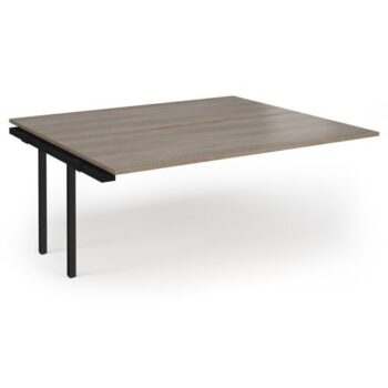 Connex Plus O Frame 1800 x 1600 x 725mm Back to Back Add On Bay - Black Frame / Nebraska Oak Top - HCO1816-AB-K-NO