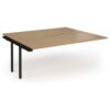 Connex Plus O Frame 1800 x 1600 x 725mm Back to Back Add On Bay - Black Frame / Oak Top - HCO1816-AB-K-O