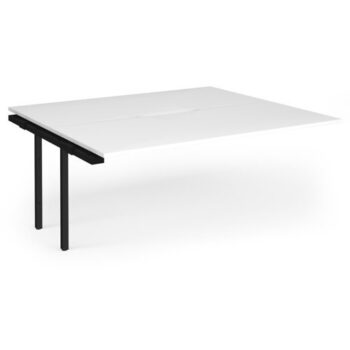 Connex Plus O Frame 1800 x 1600 x 725mm Back to Back Add On Bay - Black Frame / White Top - HCO1816-AB-K-WH