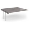 Connex Plus O Frame 1800 x 1600 x 725mm Back to Back Add On Bay - Silver Frame / Grey Oak Top - HCO1816-AB-S-GO