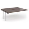 Connex Plus O Frame 1800 x 1600 x 725mm Back to Back Add On Bay - Silver Frame / Walnut Top - HCO1816-AB-S-W