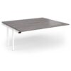 Connex Plus O Frame 1800 x 1600 x 725mm Back to Back Add On Bay - White Frame / Grey Oak Top - HCO1816-AB-WH-GO