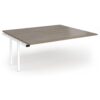 Connex Plus O Frame 1800 x 1600 x 725mm Back to Back Add On Bay - White Frame / Nebraska Oak Top - HCO1816-AB-WH-NO