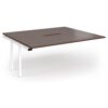 Connex Plus O Frame 1800 x 1600 x 725mm Back to Back Add On Bay - White Frame / Walnut Top - HCO1816-AB-WH-W