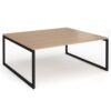Connex Plus O Frame 1800 x 1600 x 725mm Back to Back Desk (2 x 1800mm) - Black Frame / Beech Top - HCO1816-K-B