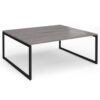 Connex Plus O Frame 1800 x 1600 x 725mm Back to Back Desk (2 x 1800mm) - Black Frame / Grey Oak Top - HCO1816-K-GO