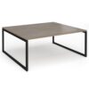 Connex Plus O Frame 1800 x 1600 x 725mm Back to Back Desk (2 x 1800mm) - Black Frame / Nebraska Oak Top - HCO1816-K-NO