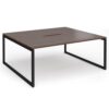 Connex Plus O Frame 1800 x 1600 x 725mm Back to Back Desk (2 x 1800mm) - Black Frame / Walnut Top - HCO1816-K-W