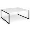 Connex Plus O Frame 1800 x 1600 x 725mm Back to Back Desk (2 x 1800mm) - Black Frame / White Top - HCO1816-K-WH