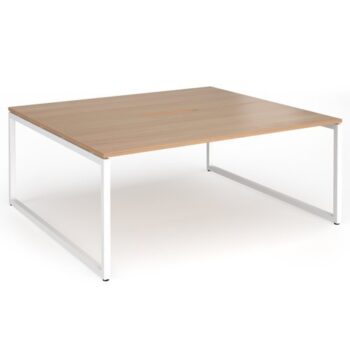 Connex Plus O Frame 1800 x 1600 x 725mm Back to Back Desk (2 x 1800mm) - White Frame / Beech Top - HCO1816-WH-B