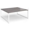 Connex Plus O Frame 1800 x 1600 x 725mm Back to Back Desk (2 x 1800mm) - White Frame / Grey Oak Top - HCO1816-WH-GO