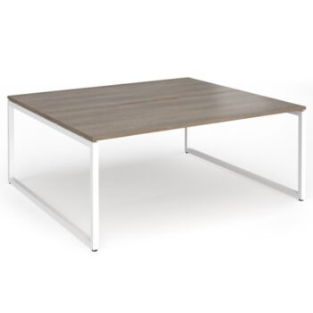 Connex Plus O Frame 1800 x 1600 x 725mm Back to Back Desk (2 x 1800mm) - White Frame / Nebraska Oak Top - HCO1816-WH-NO