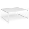 Connex Plus O Frame 1800 x 1600 x 725mm Back to Back Desk (2 x 1800mm) - White Frame / White Top - HCO1816-WH-WH
