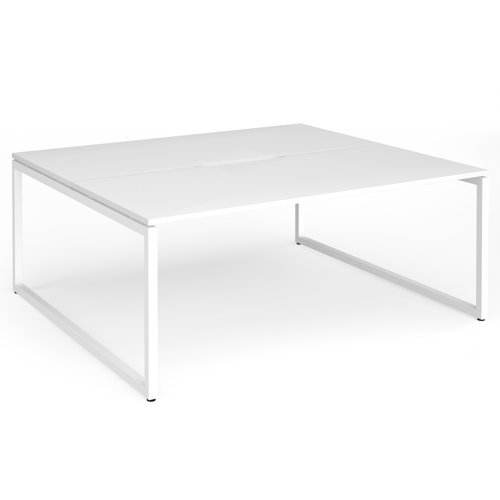 Connex Plus O Frame 1800 x 1600 x 725mm Back to Back Desk (2 x 1800mm) - White Frame / White Top - HCO1816-WH-WH