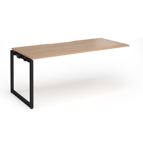 Connex Plus O Frame 1800 x 800 x 725mm Single Add On Bay - Black Frame / Beech Top - HCO188-AB-K-B