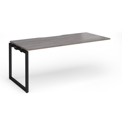 Connex Plus O Frame 1800 x 800 x 725mm Single Add On Bay - Black Frame / Grey Oak Top - HCO188-AB-K-GO