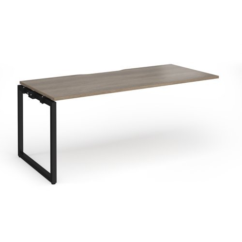 Connex Plus O Frame 1800 x 800 x 725mm Single Add On Bay - Black Frame / Nebraska Oak Top - HCO188-AB-K-NO