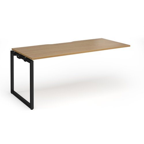 Connex Plus O Frame 1800 x 800 x 725mm Single Add On Bay - Black Frame / Oak Top - HCO188-AB-K-O