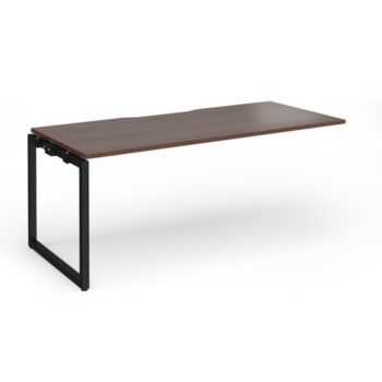 Connex Plus O Frame 1800 x 800 x 725mm Single Add On Bay - Black Frame / Walnut Top - HCO188-AB-K-W