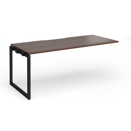Connex Plus O Frame 1800 x 800 x 725mm Single Add On Bay - Black Frame / Walnut Top - HCO188-AB-K-W