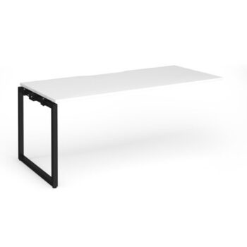 Connex Plus O Frame 1800 x 800 x 725mm Single Add On Bay - Black Frame / White Top - HCO188-AB-K-WH