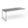 Connex Plus O Frame 1800 x 800 x 725mm Single Add On Bay - Silver Frame / Grey Oak Top - HCO188-AB-S-GO