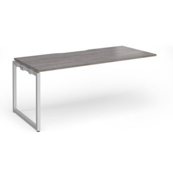Connex Plus O Frame 1800 x 800 x 725mm Single Add On Bay - Silver Frame / Grey Oak Top - HCO188-AB-S-GO